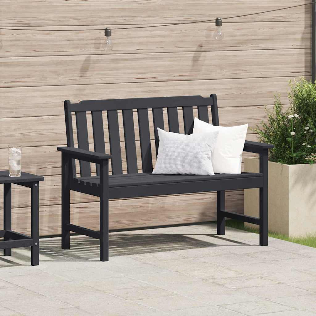 vidaXL Gartenbank Schwarz 120 x 59 x 88 cm HDPE