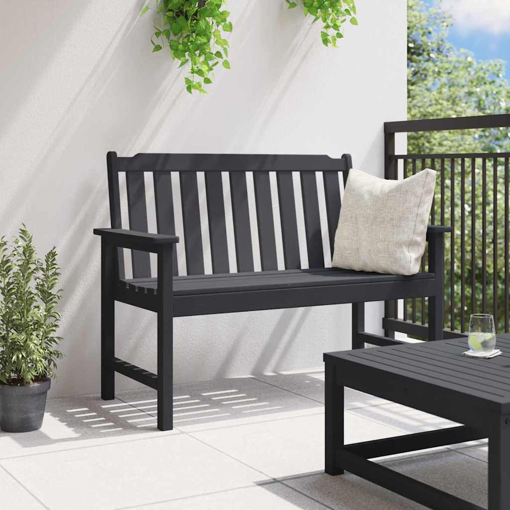 vidaXL Gartenbank Schwarz 120 x 59 x 88 cm HDPE