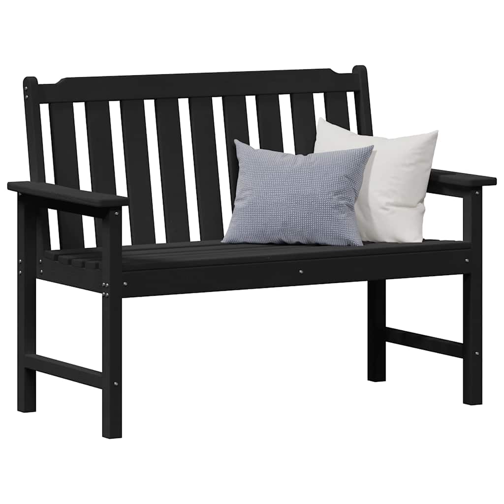 vidaXL Gartenbank Schwarz 120 x 59 x 88 cm HDPE
