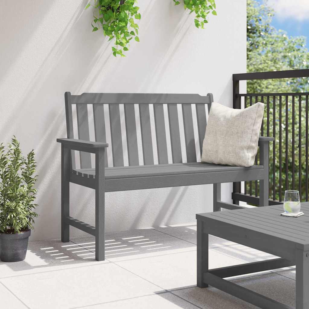 vidaXL Gartenbank Hellgrau 120 x 59 x 88 cm HDPE