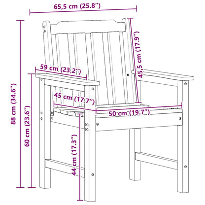 vidaXL Garten-Esszimmerstuhl 2 pcs Hellgrau 65,5 x 59 x 88 cm HDPE