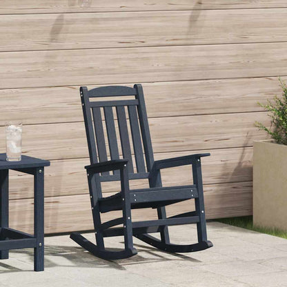vidaXL Schaukelstuhl für den Garten Marineblau 92 x 70 x 108cm HDPE