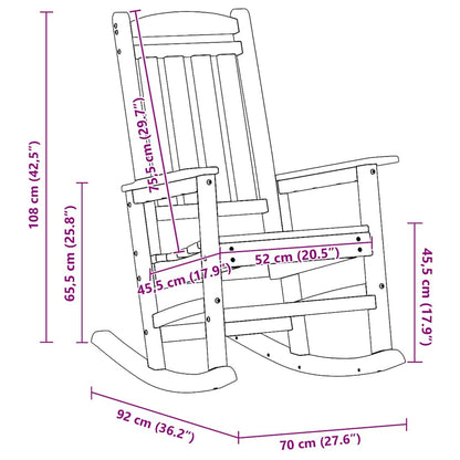 Schaukelstuhl für den Garten Hellgrau 92 x 70 x 108cm HDPE