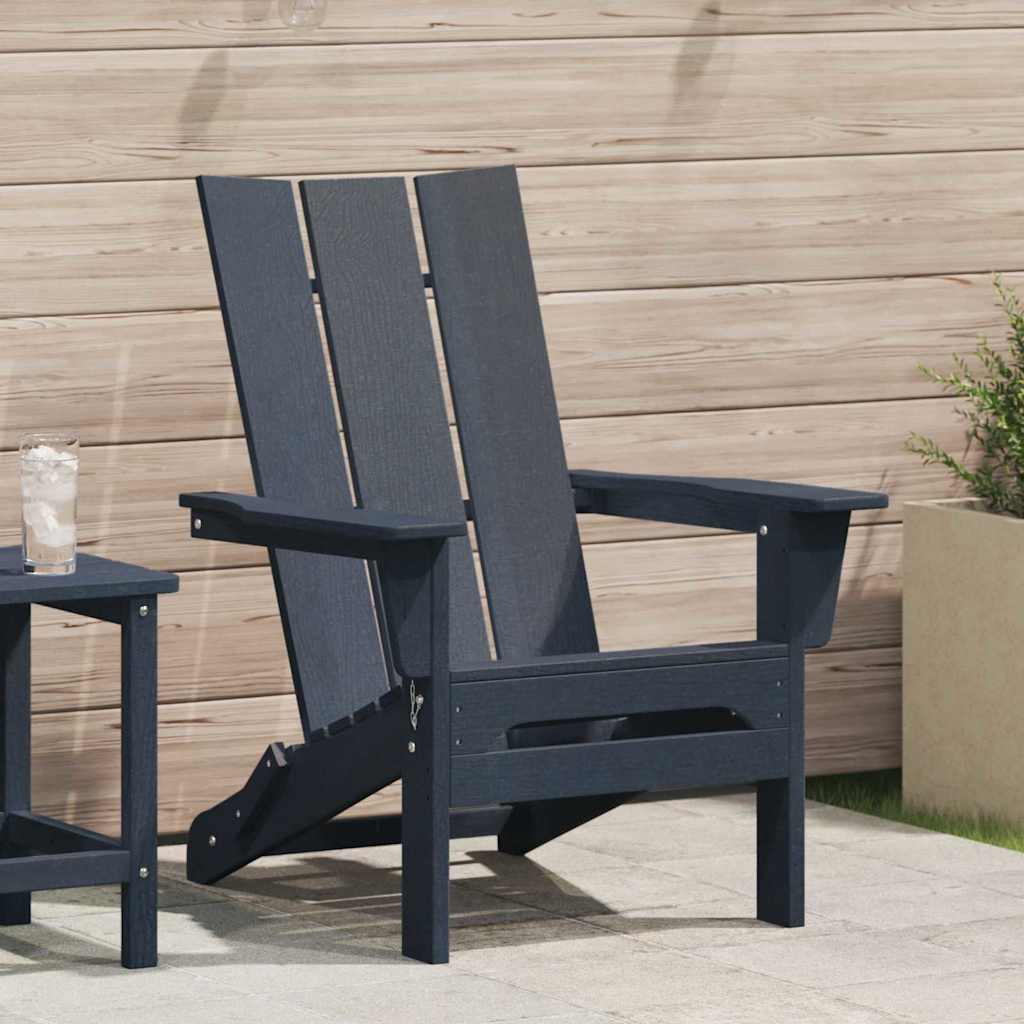 vidaXL Klappbarer Adirondack-Stuhl Marineblau 80,5 x 74,5 x 92 cm HDPE