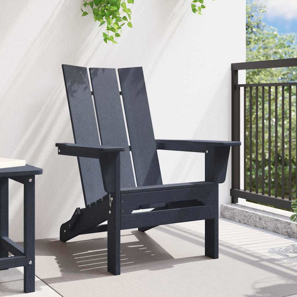 vidaXL Klappbarer Adirondack-Stuhl Marineblau 80,5 x 74,5 x 92 cm HDPE