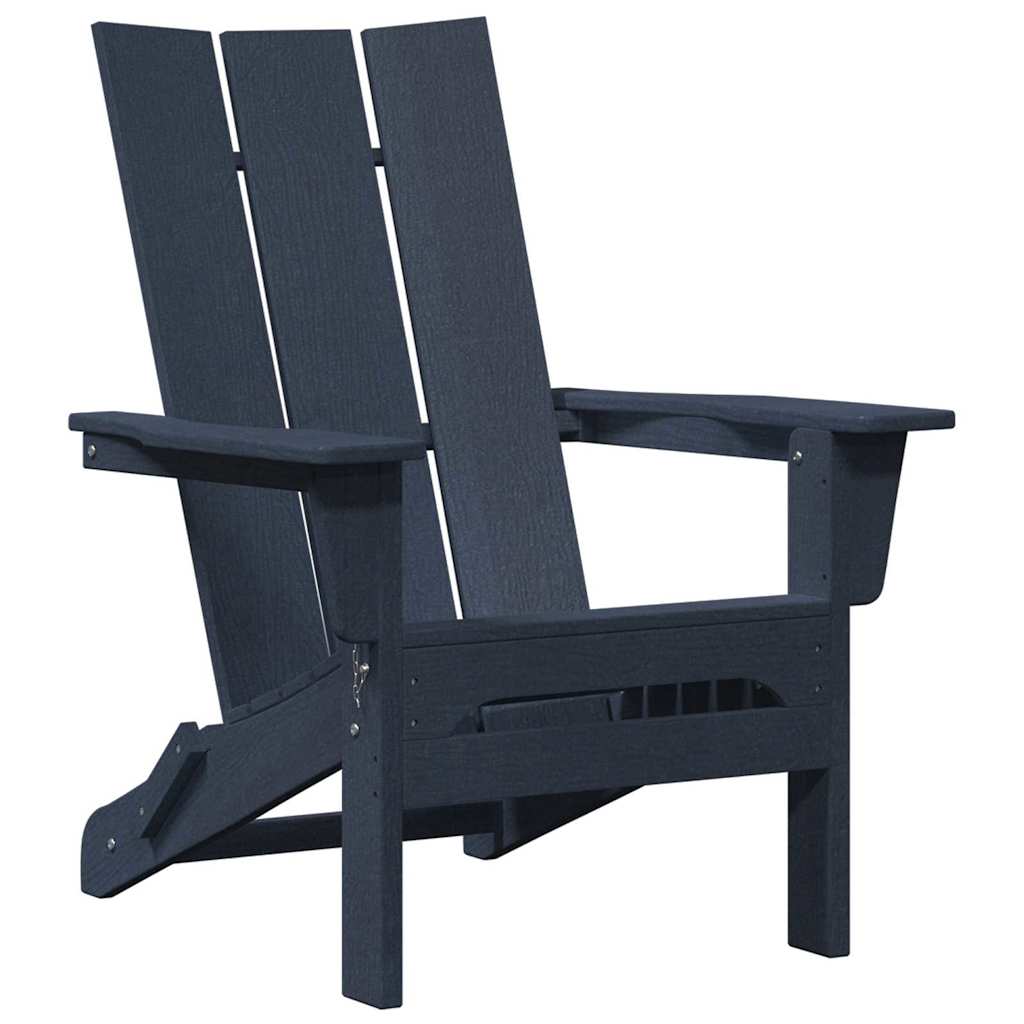 vidaXL Klappbarer Adirondack-Stuhl Marineblau 80,5 x 74,5 x 92 cm HDPE