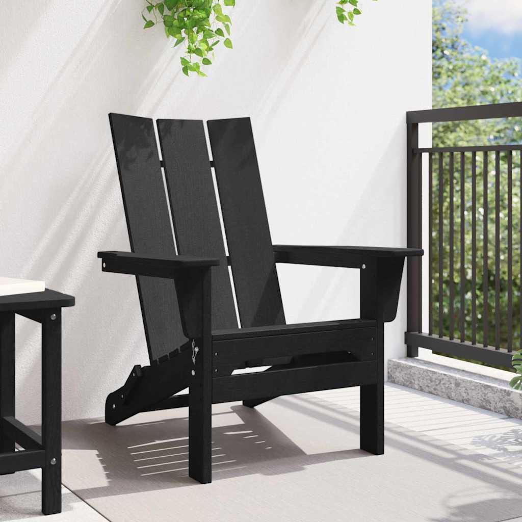 Klappbarer Adirondack-Stuhl Schwarz 80,5 x 74,5 x 92 cm HDPE