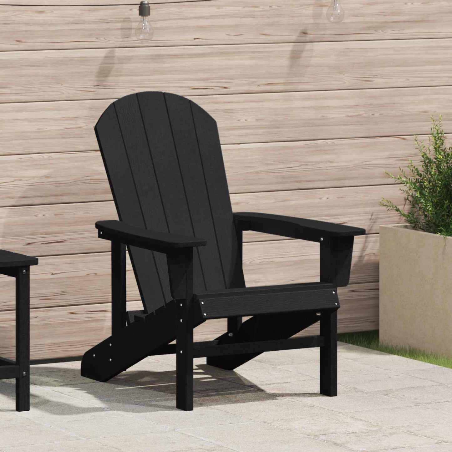 vidaXL Adirondack-Stuhl Schwarz 82 x 74 x 92 cm HDPE