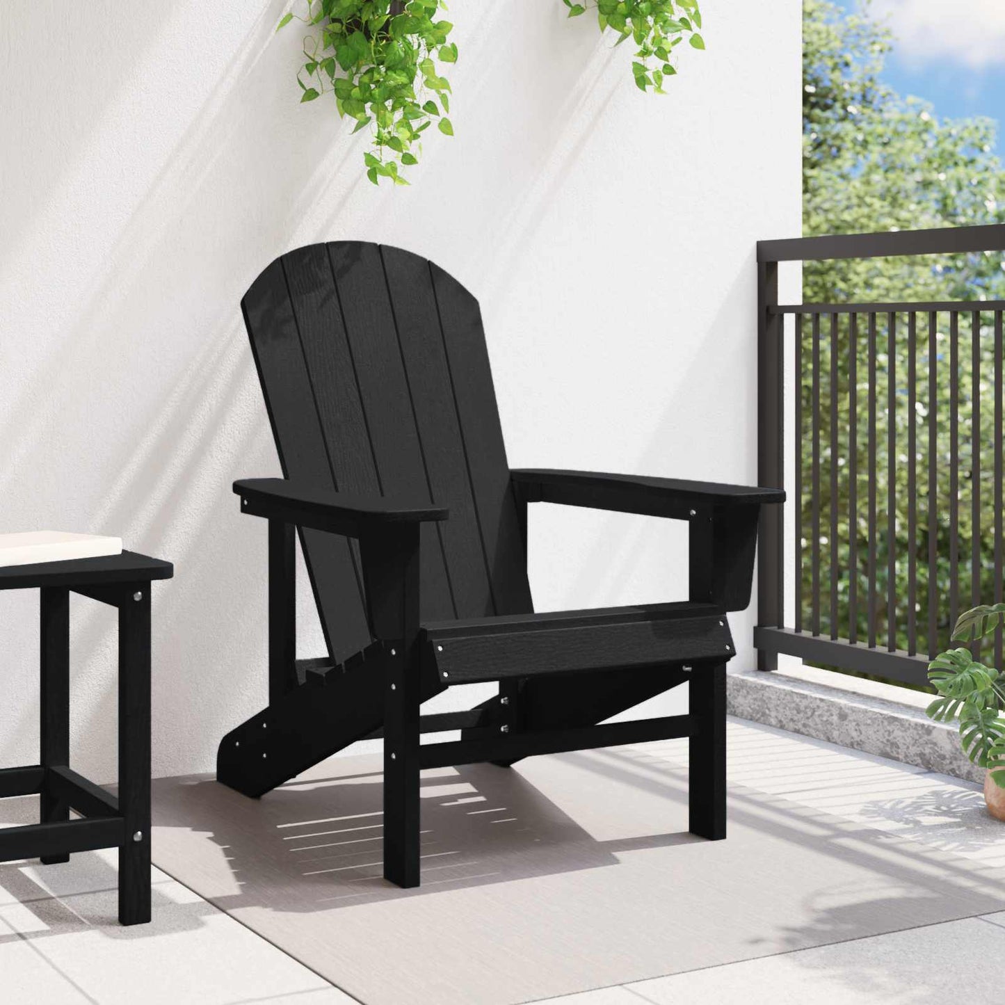 vidaXL Adirondack-Stuhl Schwarz 82 x 74 x 92 cm HDPE