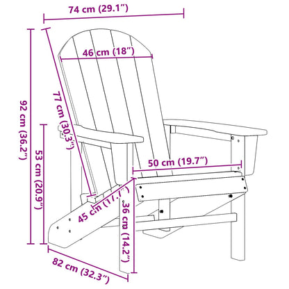 vidaXL Adirondack-Stuhl Schwarz 82 x 74 x 92 cm HDPE