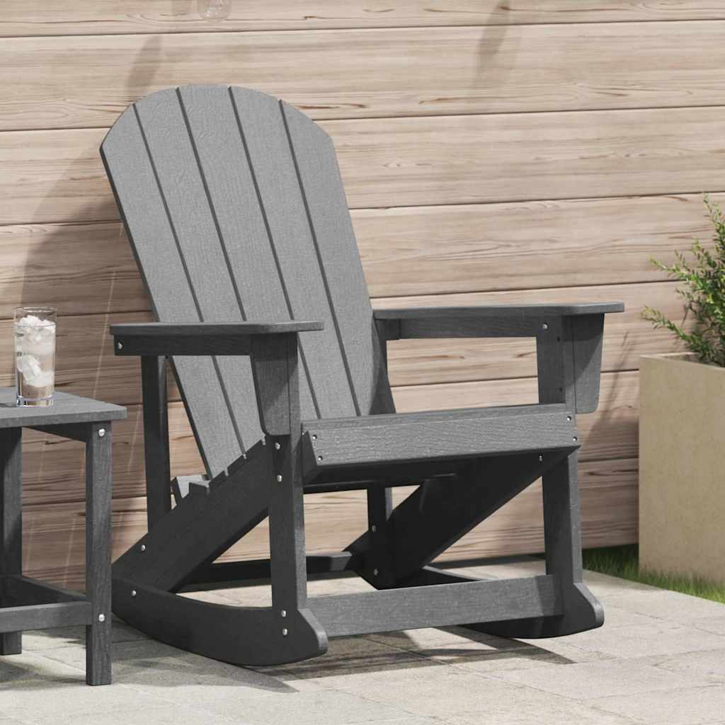 vidaXL Adirondack-Schaukelstuhl Hellgrau 92 x 73,5 x 92 cm HDPE