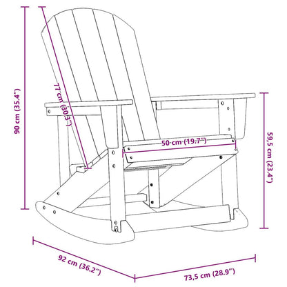 vidaXL Adirondack-Schaukelstuhl Hellgrau 92 x 73,5 x 92 cm HDPE