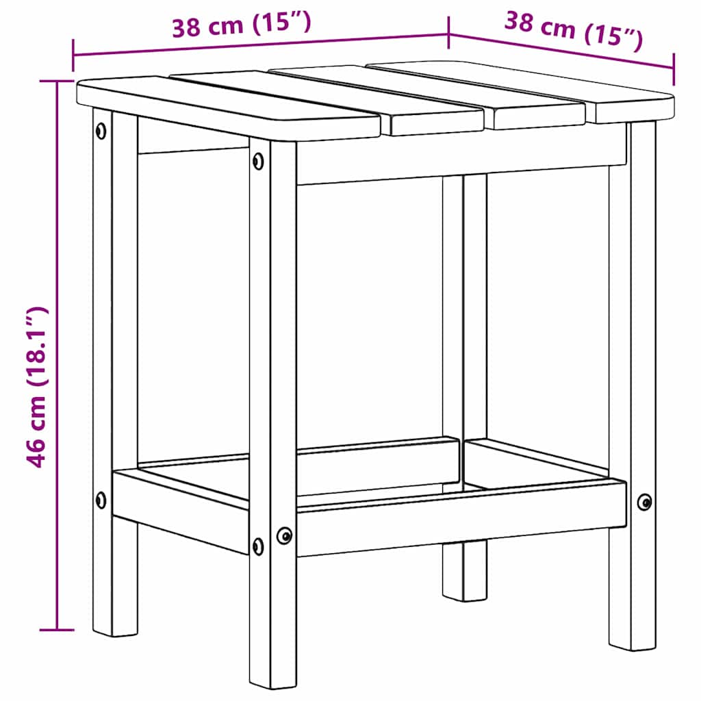 vidaXL Beistelltisch Schwarz 38 x 38 x 46 cm Polyethylen