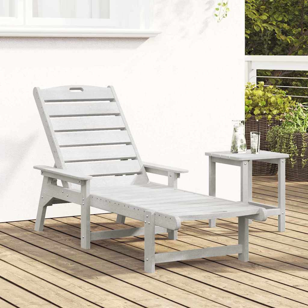 vidaXL Sonnenliege Weiß 195,5 x 53 x 98,5 cm HDPE