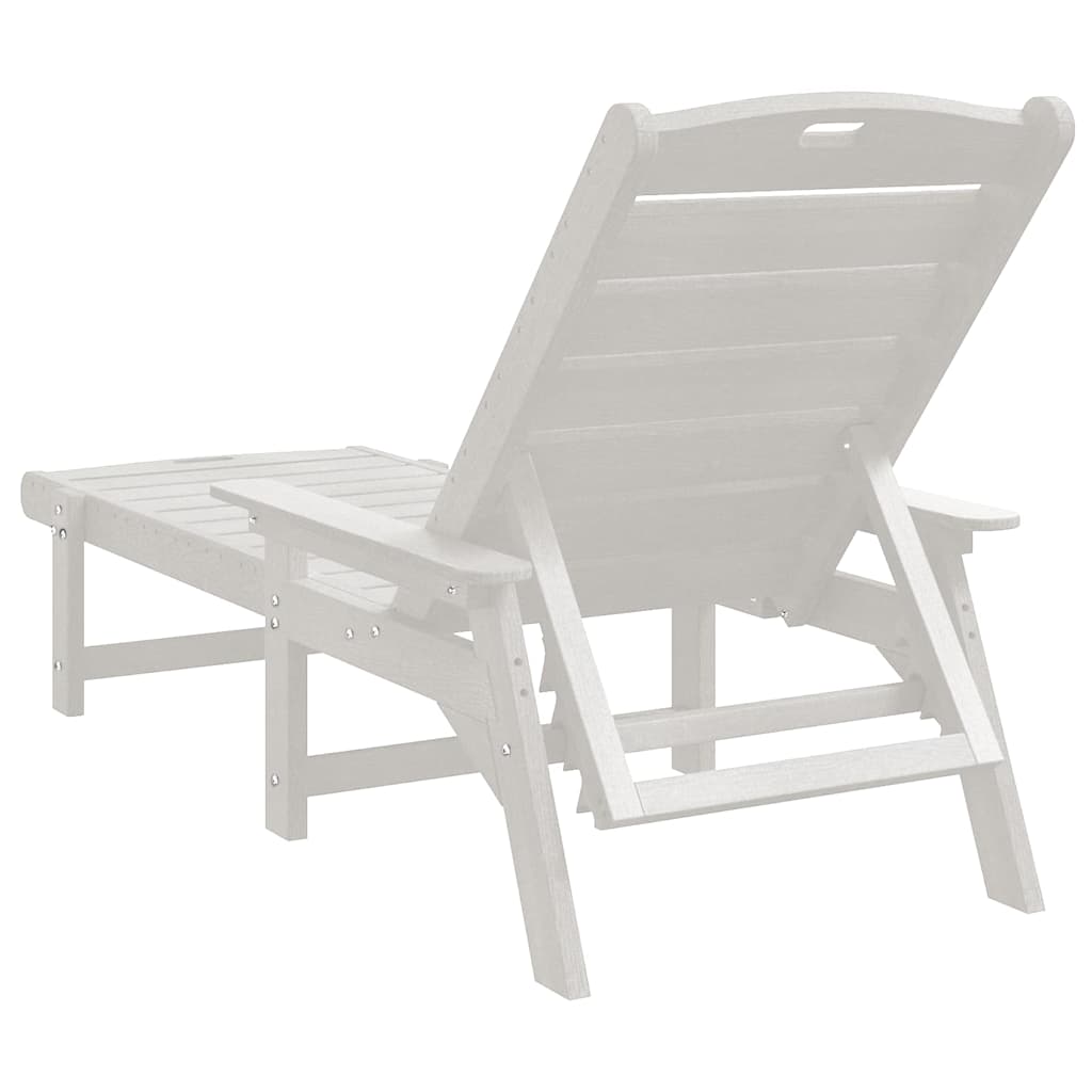 vidaXL Sonnenliege Weiß 195,5 x 53 x 98,5 cm HDPE