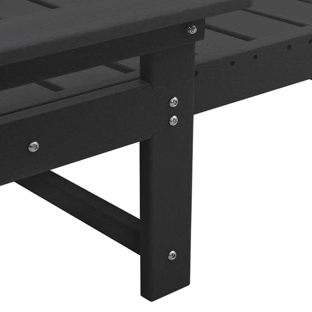 vidaXL Sonnenliege Schwarz 195,5 x 53 x 98,5 cm HDPE