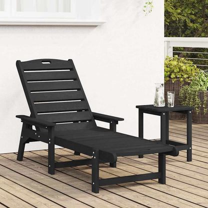 vidaXL Sonnenliege Schwarz 195,5 x 53 x 98,5 cm HDPE