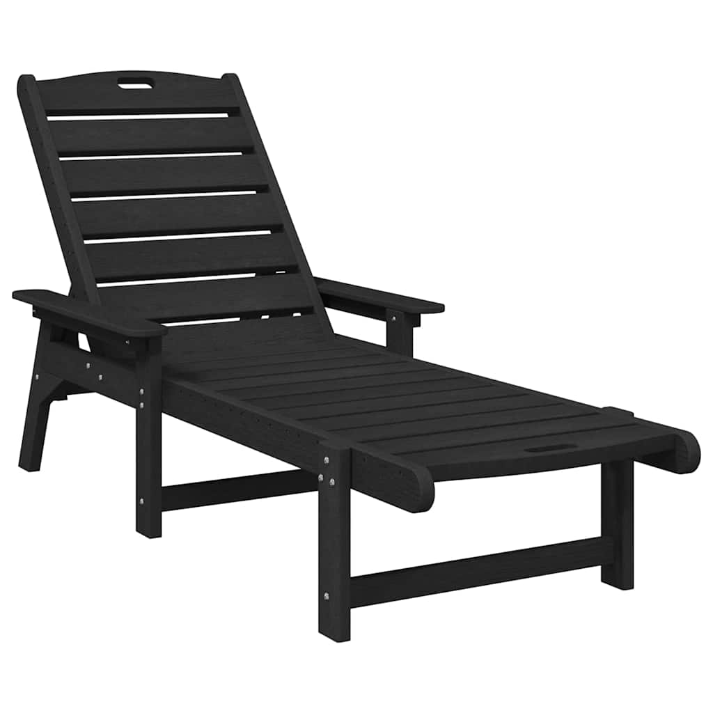 vidaXL Sonnenliege Schwarz 195,5 x 53 x 98,5 cm HDPE