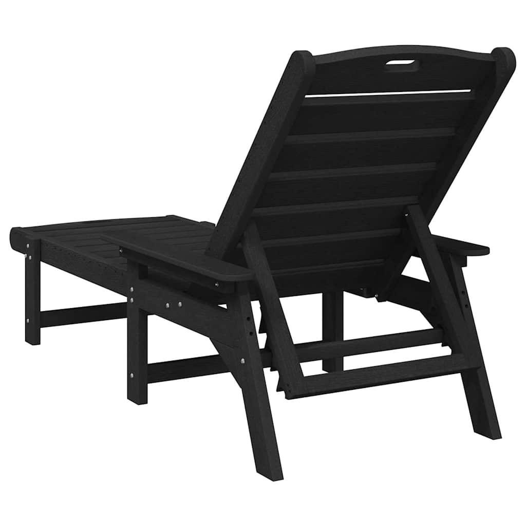 vidaXL Sonnenliege Schwarz 195,5 x 53 x 98,5 cm HDPE