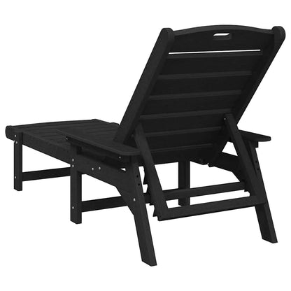 vidaXL Sonnenliege Schwarz 195,5 x 53 x 98,5 cm HDPE