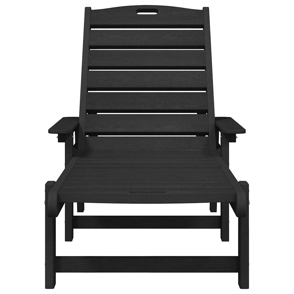 vidaXL Sonnenliege Schwarz 195,5 x 53 x 98,5 cm HDPE