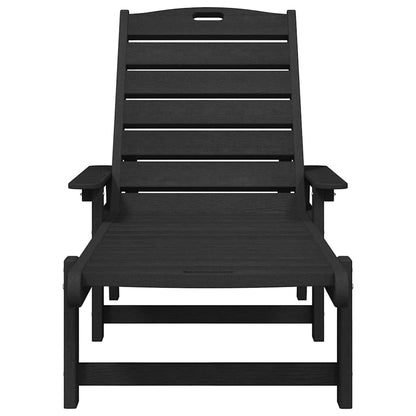 vidaXL Sonnenliege Schwarz 195,5 x 53 x 98,5 cm HDPE