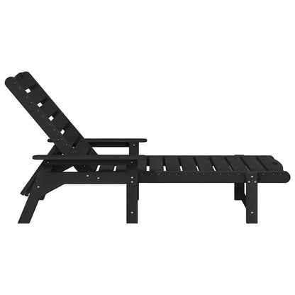 vidaXL Sonnenliege Schwarz 195,5 x 53 x 98,5 cm HDPE