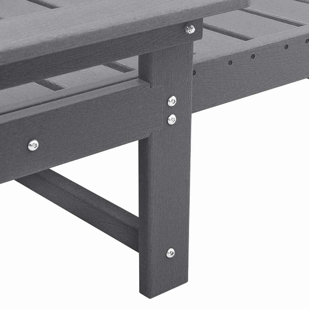 Sonnenliege Hellgrau 195,5 x 53 x 98,5 cm HDPE