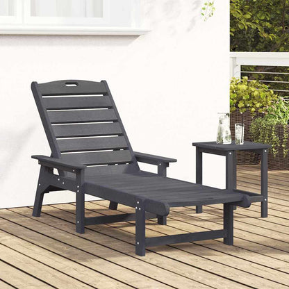 Sonnenliege Hellgrau 195,5 x 53 x 98,5 cm HDPE