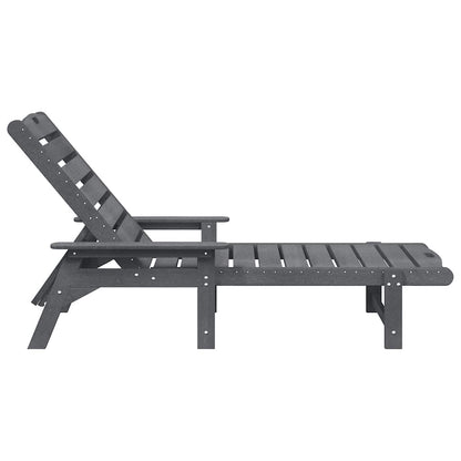 Sonnenliege Hellgrau 195,5 x 53 x 98,5 cm HDPE