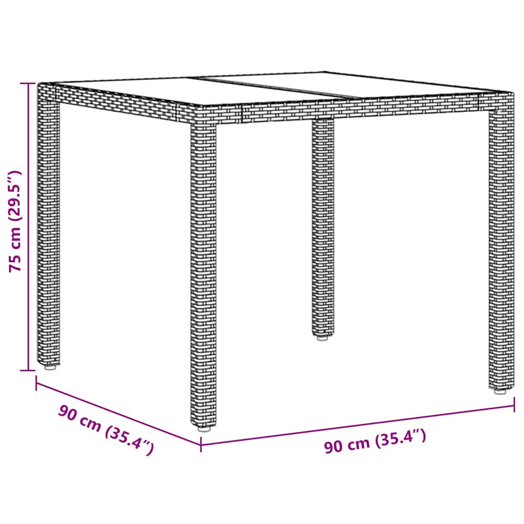 Garten Essgruppe 5 pcs Schwarz Poly-Rattan