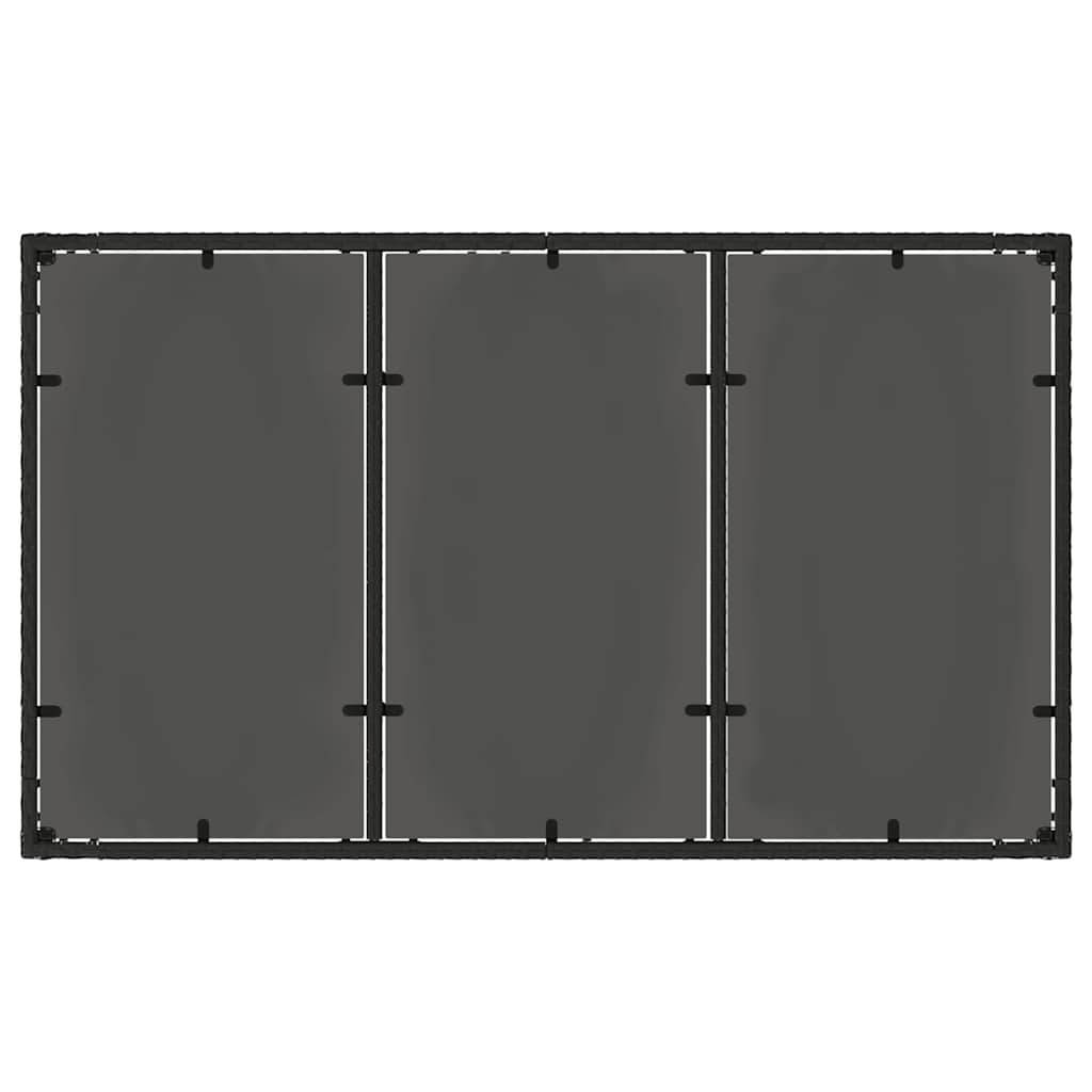 Garten Essgruppe 7 pcs Schwarz Poly-Rattan