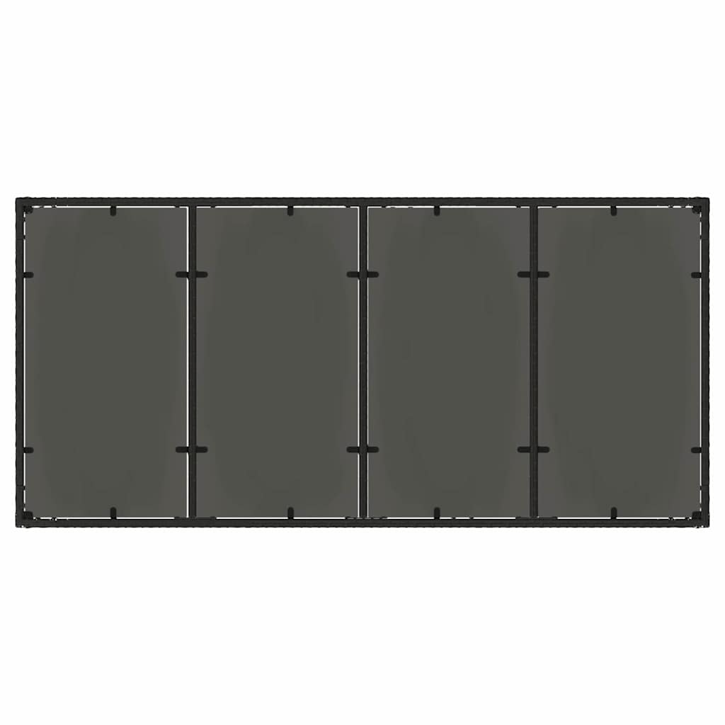 Garten Essgruppe 9 pcs Schwarz Poly-Rattan