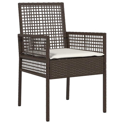 Garten Essgruppe 3 pcs Braun Poly-Rattan