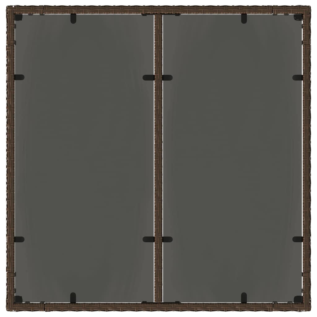 Garten Essgruppe 3 pcs Braun Poly-Rattan