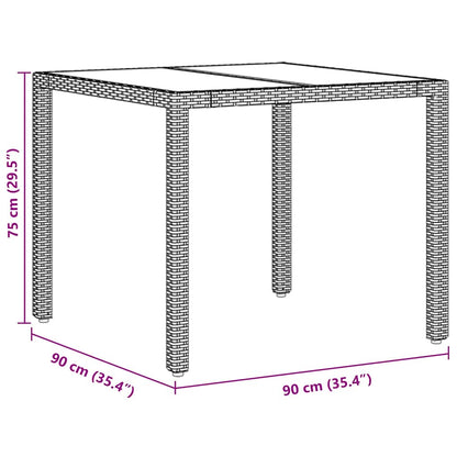 Garten Essgruppe 5 pcs Braun Poly-Rattan