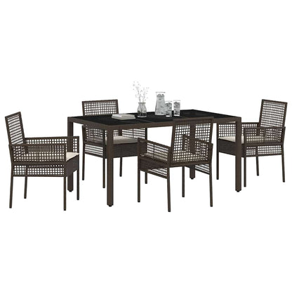 Garten Essgruppe 5 pcs Braun Poly-Rattan