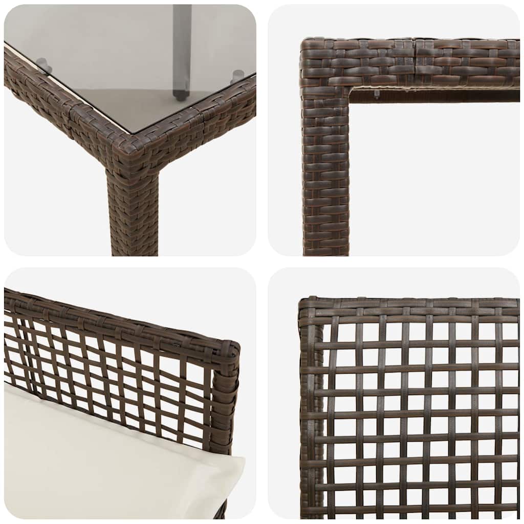 vidaXL Set de salle à manger de jardin 7 pcs Résine tressée marron