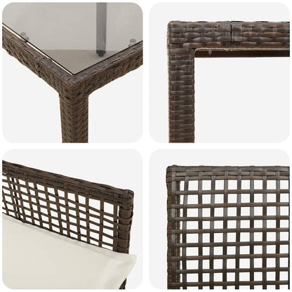vidaXL Set de salle à manger de jardin 7 pcs Résine tressée marron