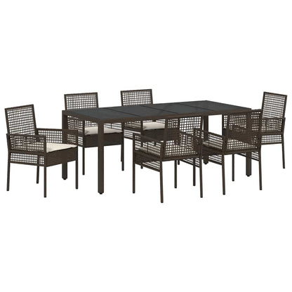 vidaXL Set de salle à manger de jardin 7 pcs Résine tressée marron