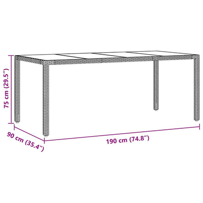 Garten Essgruppe 9 pcs Braun Poly-Rattan