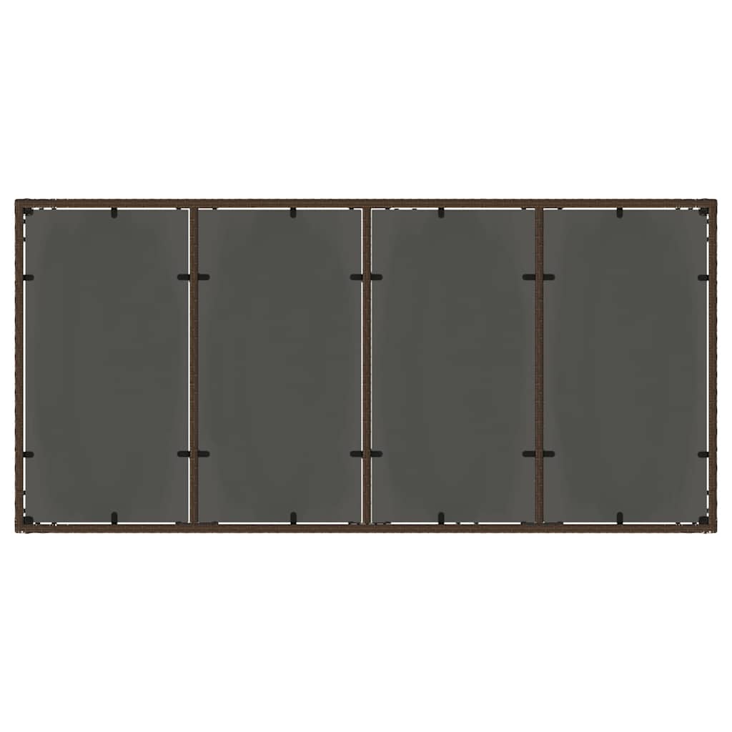 Garten Essgruppe 9 pcs Braun Poly-Rattan