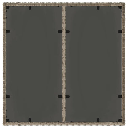 Garten Essgruppe 3 pcs Grau Poly-Rattan