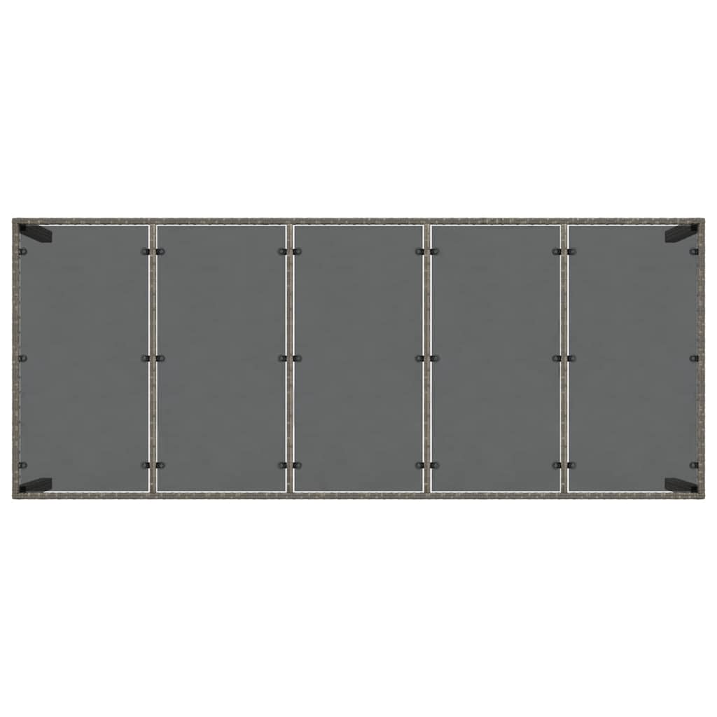 Garten Essgruppe 11 pcs Grau Poly-Rattan