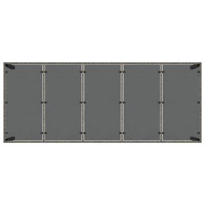 Garten Essgruppe 11 pcs Grau Poly-Rattan