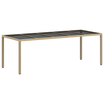 Garten Essgruppe 9 pcs Beige Poly-Rattan