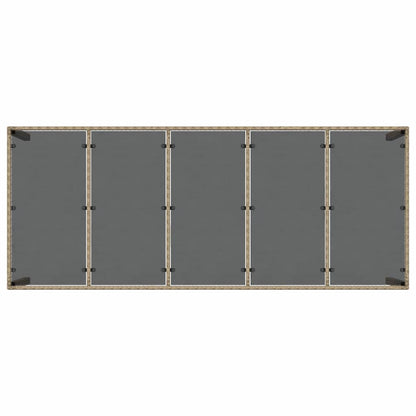 Garten Essgruppe 9 pcs Beige Poly-Rattan