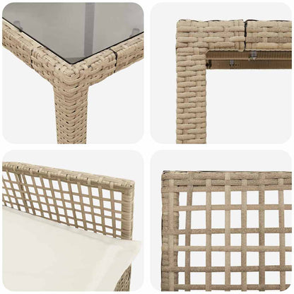 Garten Essgruppe 3 pcs Beige Poly-Rattan