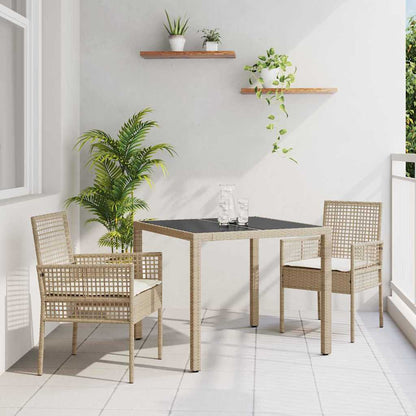 Garten Essgruppe 3 pcs Beige Poly-Rattan