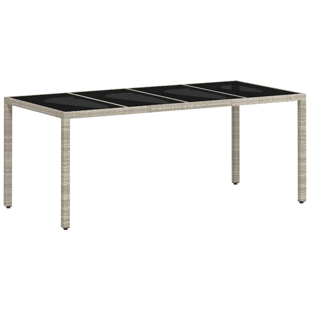 Garten Essgruppe 7 pcs Hellgrau Poly-Rattan